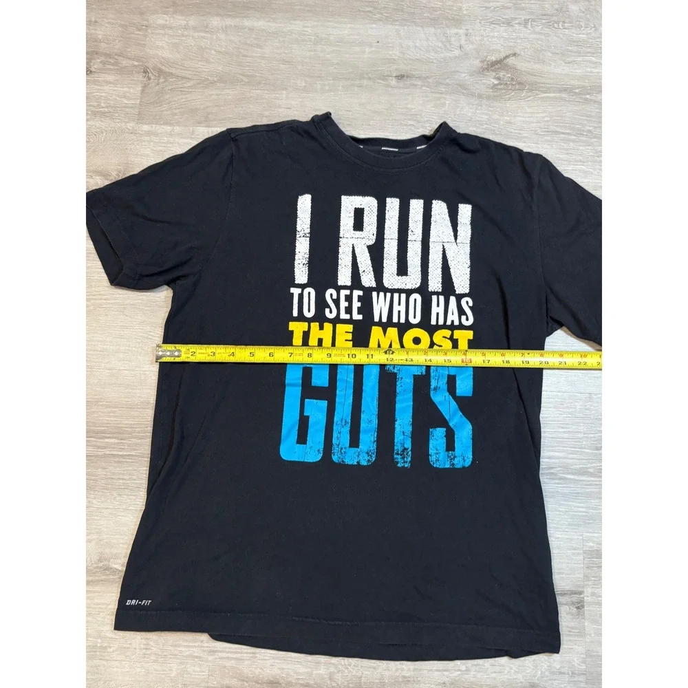 Nike Dri-FIT Running T-Shirt Graphic‎ Tee Athletic Top I Run Black L